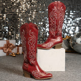 Elisa | Klassische Western Cowboystiefel mit komfortabler Wadenweite – Rot
