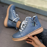 Ella | Stilvolle Leder Boots Damen Trend – Blau
