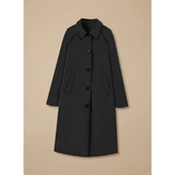Damaris | Damen Langer Trenchcoat mit Kragen, Knöpfen und Taschen – Schwarz