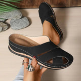 Marie | Damen Atmungsaktive Komfort Plateau Sandalen – Schwarz