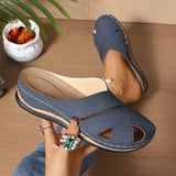 Marie | Damen Atmungsaktive Komfort Plateau Sandalen – Blau