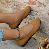 Damen Ballerina Freizeitschuhe – Espressobraun