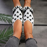 Damen Ballerinas Herzmuster Spitz – Weiß