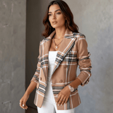 Damen Blazer Elegant Klassisch – Khaki