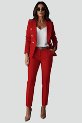 Damen Blazer Hosen Set – Rot