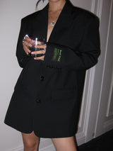 Damen Blazer mit Reverskragen und Knopfleiste – Schwarz