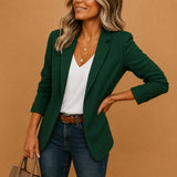 Katharina | Damen Blazer Tailliert Ein-Knopf Slim Fit Business Jacke – Grün