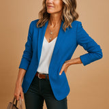Katharina | Damen Blazer Tailliert Ein-Knopf Slim Fit Business Jacke – Blau