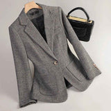 Damen Blazer Zweireiher – Grau