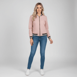 Damen Bomberjacke mit Reißverschluss Sportlich – Rosa