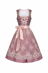 Ottilie | Damen Dirndl Oktoberfest Kleid mit Schürze – Rosa