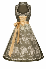 Ottilie | Damen Dirndl Oktoberfest Kleid mit Schürze – Dunkelgrün