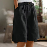 Greta | Damen Entspannte Kurze Hose Elastische Taille – Schwarz