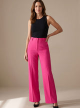 Greta | Damen Hochbund-Stoffhose Gerader Schnitt Elegant – Rosa