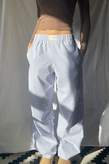 Damen Hose mit elastischem Bund und Seitentaschen – Blau
