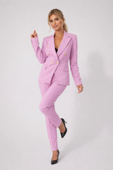 Damen Hosenanzug Elegant Business Zweiteiler – Rosa
