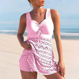 Mia | Damen Klassische Tankini Set Zweiteilig Schnelltrocknend – Rosa