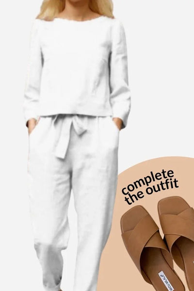 Damen Zweiteiler Set mit Rundhalsausschnitt