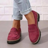 Damen Loafer Chunky Komfort – Rot