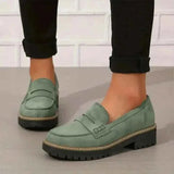 Damen Loafer Chunky Komfort – Grün