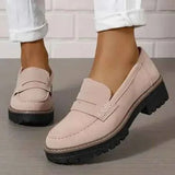 Damen Loafer Chunky Komfort – Rosa-Weiß