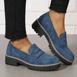 Damen Loafer Chunky Komfort – Blau