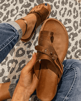 Damen Offene Slide-Sandalen mit Doppelriemen und Schnallendetails – Niemiecki