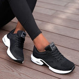 Lena | Damen Orthopädische Atmungsaktive Schnür-Sneaker – Schwarz