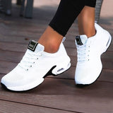 Lena | Damen Orthopädische Atmungsaktive Schnür-Sneaker – Weiß