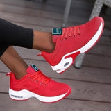 Lena | Damen Orthopädische Atmungsaktive Schnür-Sneaker – Rot