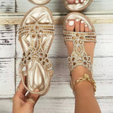 Leonie | Damen Orthopädische Boho Strass Sommersandalen – Gold