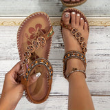 Marie | Damen Orthopädische Flache Knöchelriemen Sandalen – Karamell