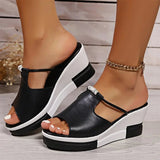 Johanna | Damen Orthopädische Keilabsatz Sandalen Gepolstert Komfort – Schwarz