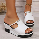Johanna | Damen Orthopädische Keilabsatz Sandalen Gepolstert Komfort – Weiß