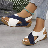 Emilia | Damen Orthopädische Keilabsatz Slingback Sandalen – Blau