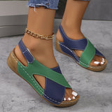 Emilia | Damen Orthopädische Keilabsatz Slingback Sandalen – Grün