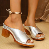 Johanna | Damen Orthopädische Plateau-Sandalen mit Blockabsatz – Silber