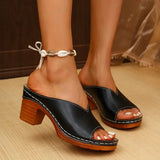 Johanna | Damen Orthopädische Plateau-Sandalen mit Blockabsatz – Schwarz