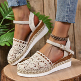 Amelie | Damen Orthopädische Sandalen Häkel-Design Verstellbar – Beige