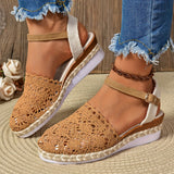 Amelie | Damen Orthopädische Sandalen Häkel-Design Verstellbar – Dunkelbraun