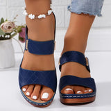 Marlene | Damen Orthopädische Sandalen mit Blockabsatz – Blau