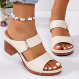 Marlene | Damen Orthopädische Sandalen mit Blockabsatz – Weiß
