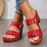 Marlene | Damen Orthopädische Sandalen mit Blockabsatz – Rot