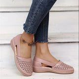 Elfriede | Damen Orthopädische Slip-On Schuhe Gelocht – Hellrosa