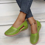 Elfriede | Damen Orthopädische Slip-On Schuhe Gelocht – Hellgrün