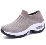 Greta | Damen Orthopädische Slip-On Sneaker Luftpolster – Khaki