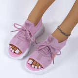 Lena | Damen Orthopädische Sneaker-Sandalen mit Schnürung – Rosa
