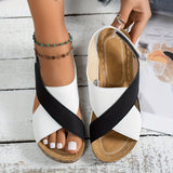Frieda | Damen Plateau Sandalen Crossover Riemen Komfort – Schwarz