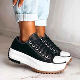 Damen Plateau Sneaker Chunky – Schwarz