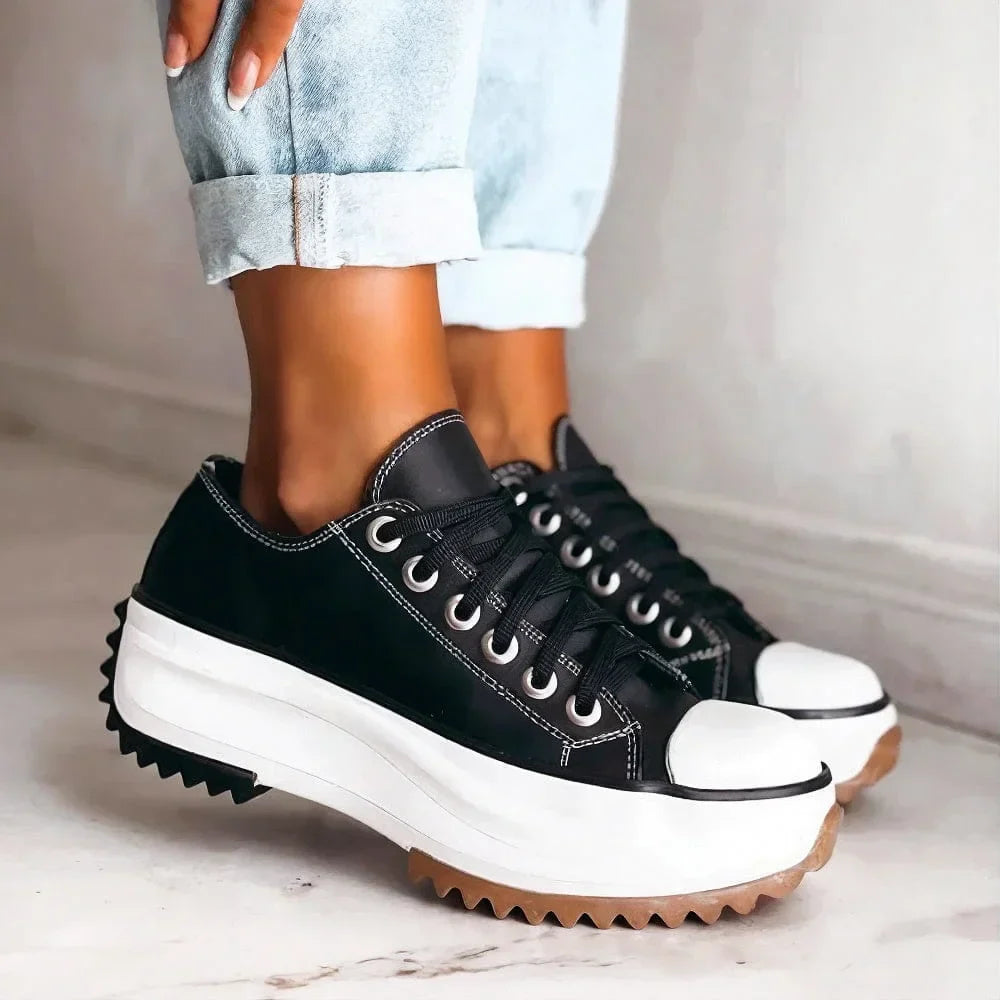 Damen Plateau Sneaker mit Profilsohle